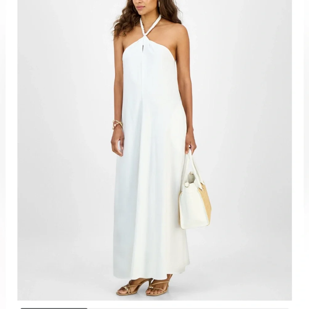INC International Concepts Elegant White Halter Maxi Dress - Picture 1 of 4